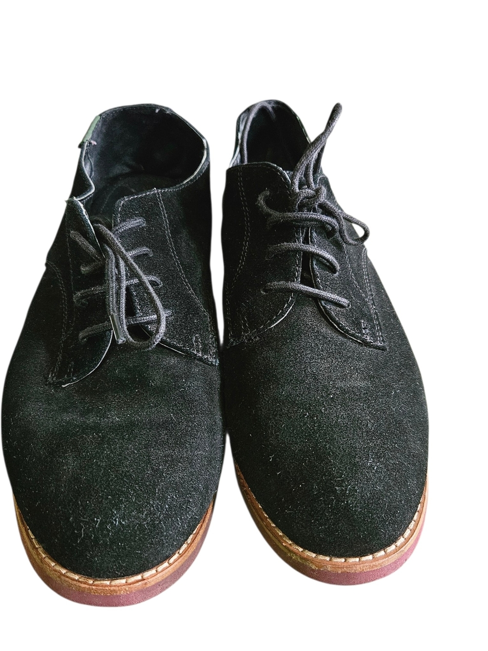 ​G.H. Bass & Co. Men's Black Suede Oxford Shoes Red Brick Sole Size 9 Classic